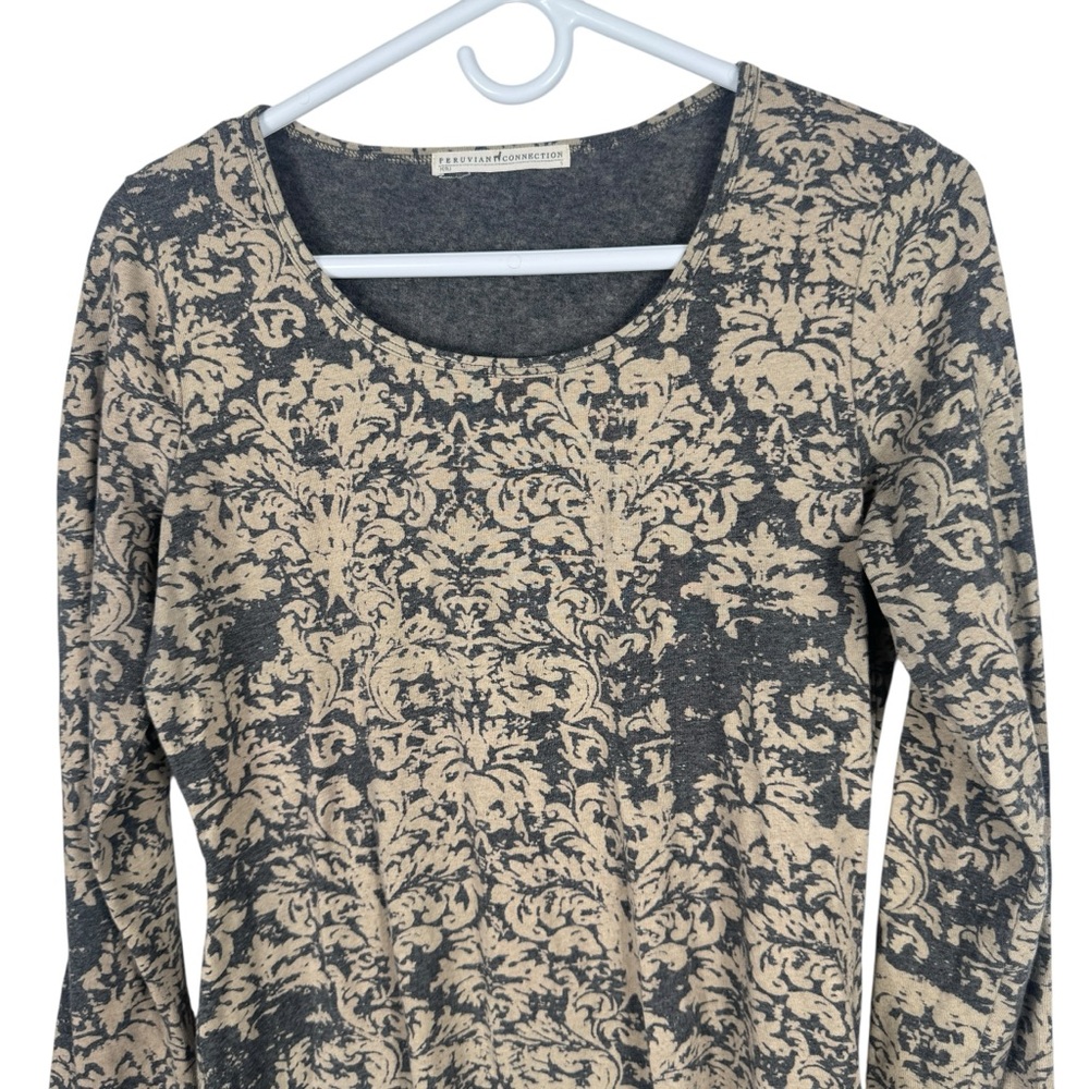Peruvian Connection Cotton Patterned Long Sleeve … - image 2